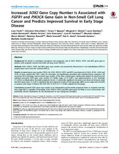 Increased SOX2 Gene Copy Number Is Associated with ... - PLOS