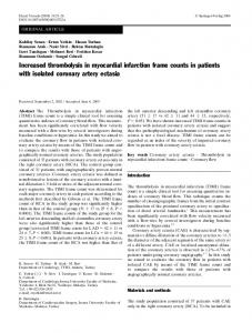 Increased thrombolysis in myocardial infarction frame ... - Springer Link