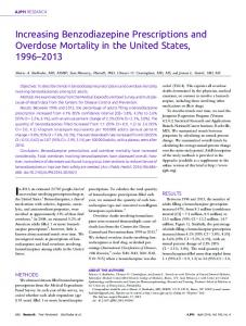 Increasing Benzodiazepine Prescriptions and Overdose Mortality in