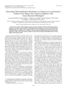 Increasing Chloramphenicol Resistance in Streptococcus ...