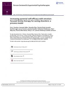 Increasing parental self-efficacy with emotion-focused family therapy