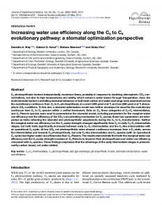 Increasing water use efficiency along the C3 to C4 ... - Oxford Journals