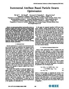 Incremental Attribute Based Particle Swarm Optimization - IEEE Xplore