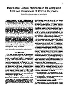 Incremental Convex Minimization for Computing Collision Translations