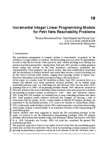 Incremental Integer Linear Programming Models