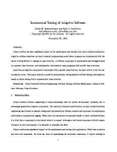 Incremental Testing of Adaptive Software - CiteSeerX