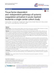 independent pathways of systemic coagulation ... - Springer Link