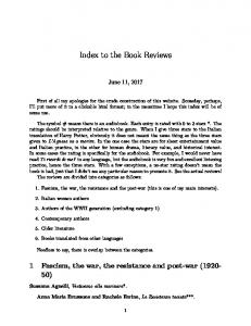 Index to the Book Reviews