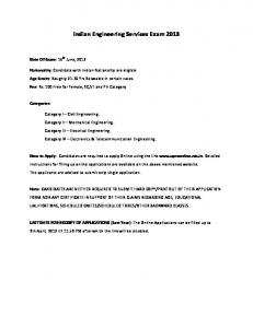 Indian Engineering Services Exam 2013