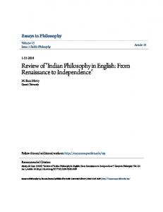 Indian Philosophy in English: From Renaissance ... - Pacific University