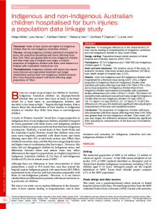 Indigenous and non-Indigenous Australian children hospitalised for ...