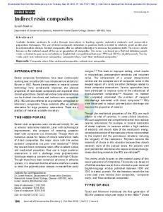 Indirect resin composites