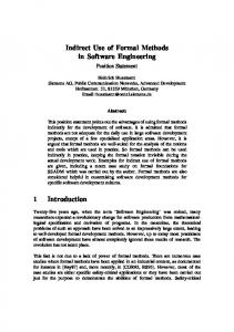 Indirect Use of Formal Methods in Software ... - Semantic Scholar