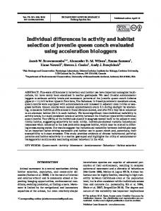 Individual differences in activity and habitat selection ... - Inter Research