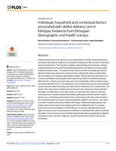 Individual, household and contextual factors ... - Semantic Scholar