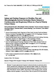 Indoor and Outdoor Exposure to Ultrafine, Fine and ... - MDPI