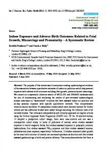 Indoor Exposure and Adverse Birth Outcomes Related to Fetal - MDPI