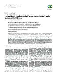 Indoor Mobile Localization in Wireless Sensor Network under ...