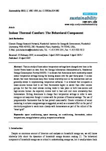 Indoor Thermal Comfort - MDPI