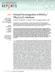 Induced Ferromagnetism at BiFeO3/ YBa2Cu3O7 ... - BioMedSearch