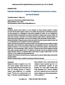 Inducible Clindamycin resistance in Staphylococcus aureus ... - IJBAMR