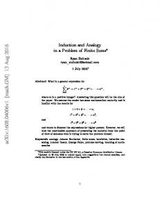 Induction and Analogy in a Problem of Finite Sums