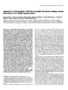 Induction of Noncatalytic TrkB Neurotrophin Receptors during Axonal ...