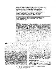 Induction of tumor necrosis factor alpha production by human ...