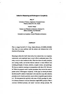 Inductive Reasoning and Kolmogorov Complexity