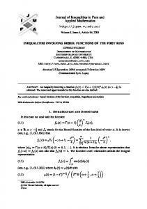 Inequalities Involving Bessel Functions of the First Kind - EMIS