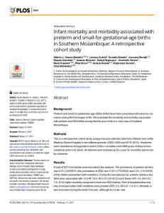 Infant mortality and morbidity associated with preterm and ... - PLOS