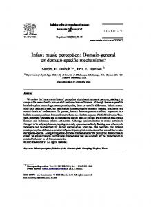 Infant music perception: Domain-general or domain-specific ...