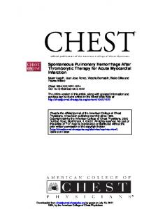 Infarction Myocardial Thrombolytic Therapy for Acute ...