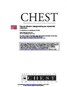 infarction. Pleural effusion masquerading as ...