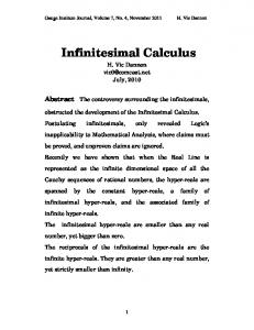 Infinitesimal Calculus