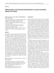 Inflammatory and structural biomarkers in acute traumatic spinal cord ...