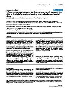 Inflammatory mediators and cartilage biomarkers in ... - BioMedSearch