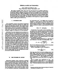 Inflation models and observation