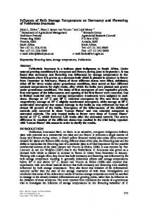 influence of bulb storage temperature on dormancy and flowering of ...