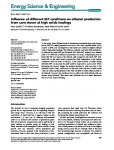 Influence of different SSF conditions on ethanol ... - Wiley Online Library