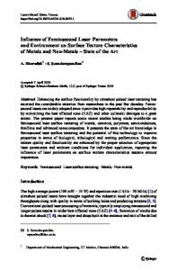 Influence of Femtosecond Laser Parameters and