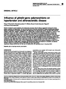 Influence of ghrelin gene polymorphisms on hypertension ... - Nature