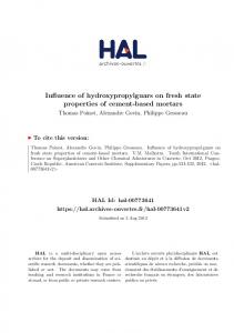 Influence of hydroxypropylguars on fresh state properties of ... - Hal