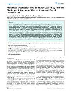 Influence of Mouse Strain and Social Environment - Semantic Scholar