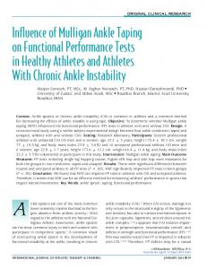 Influence of Mulligan Ankle Taping on Functional ...