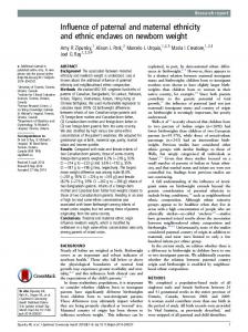 Influence of paternal and maternal ethnicity and ethnic enclaves on ...