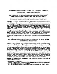 influence of photoperiod on the accumulation of allantoin in ... - SciELO