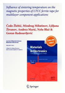 Influence of sintering temperature on the magnetic