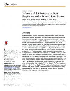 Influence of Soil Moisture on Litter Respiration in ... - Semantic Scholar