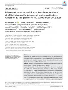 Influence of substrate modification in catheter ablation of atrial ...